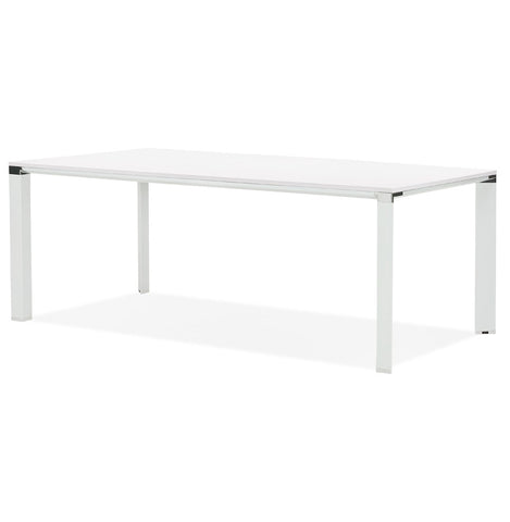 Meeting / dining table design 'XLINE' in white wood finish - 200x100 cm