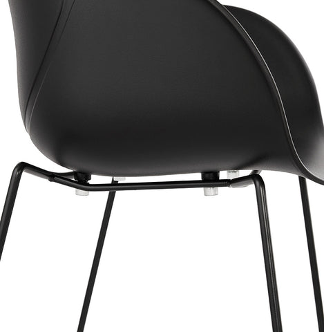 Chair with armrests 'ZAKARY' black with metal base - indoor/outdoor