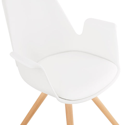 Chair with armrests 'ZALIK' in white Scandinavian style