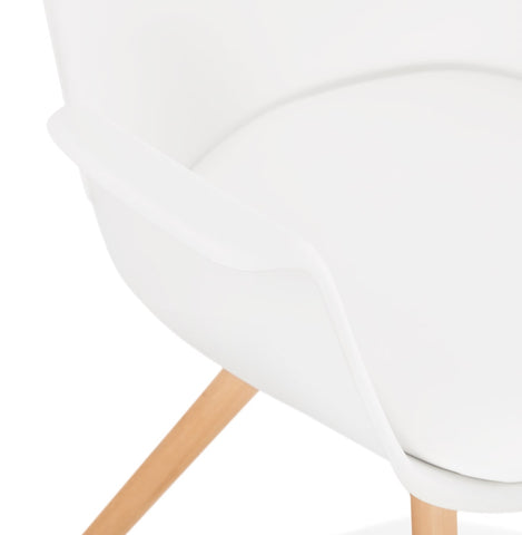 Chair with armrests 'ZALIK' in white Scandinavian style