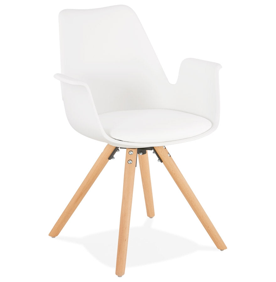 Chair with armrests 'ZALIK' in white Scandinavian style