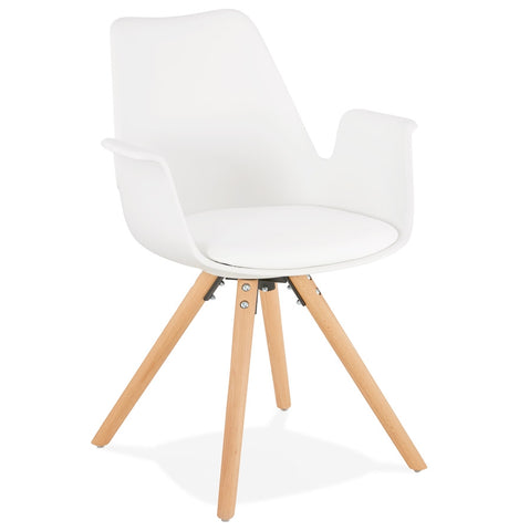 Chair with armrests 'ZALIK' in white Scandinavian style