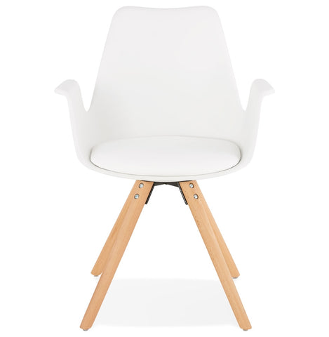 Chair with armrests 'ZALIK' in white Scandinavian style