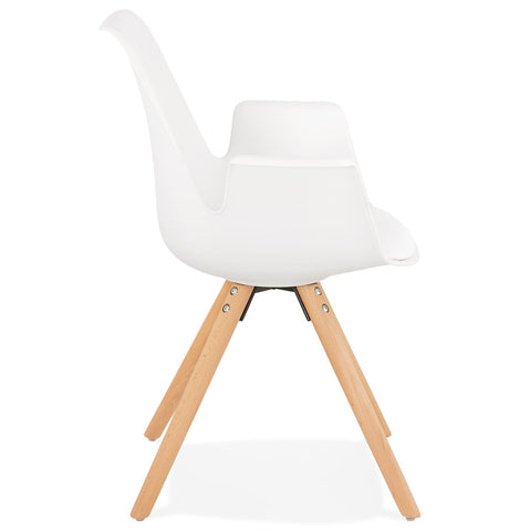 Chair with armrests 'ZALIK' in white Scandinavian style