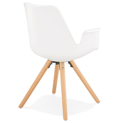 Chair with armrests 'ZALIK' in white Scandinavian style