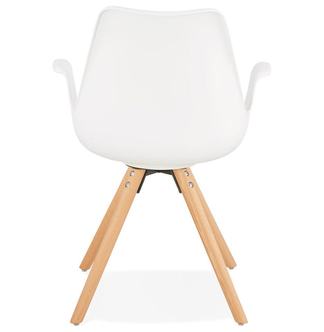 Chair with armrests 'ZALIK' in white Scandinavian style