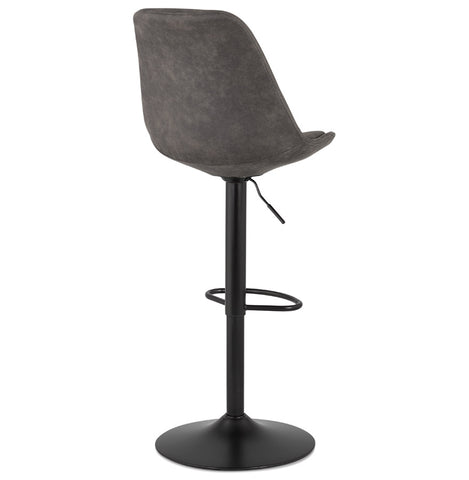 Adjustable stool 'ZEBRA' in gray microfiber with black leg