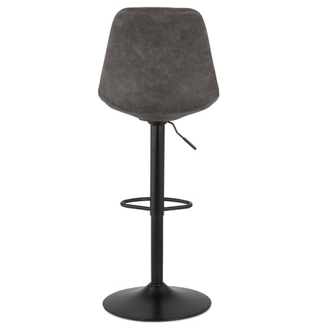 Adjustable stool 'ZEBRA' in gray microfiber with black leg