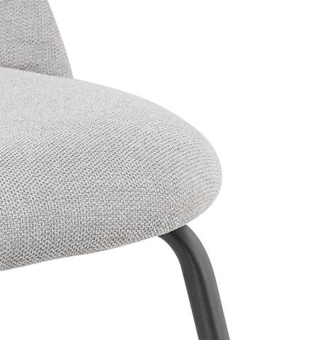 Lounge chair 'ZILLA' in gray fabric and black metal legs